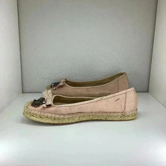 Simply Vera Wang Pink Beaded Embellished Slip On Espadrille Flats 7 - Picture 4 of 7